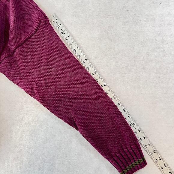 Empress Sportswear LTD. Cardigan Sweater Woman's L 5- Button Up Purple Argyle - Picture 7 of 9